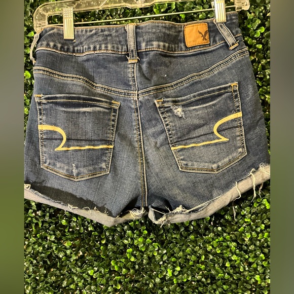 AE WOMENS HI RISE SHORTIE DENIM SHORTS - Picture 2 of 8